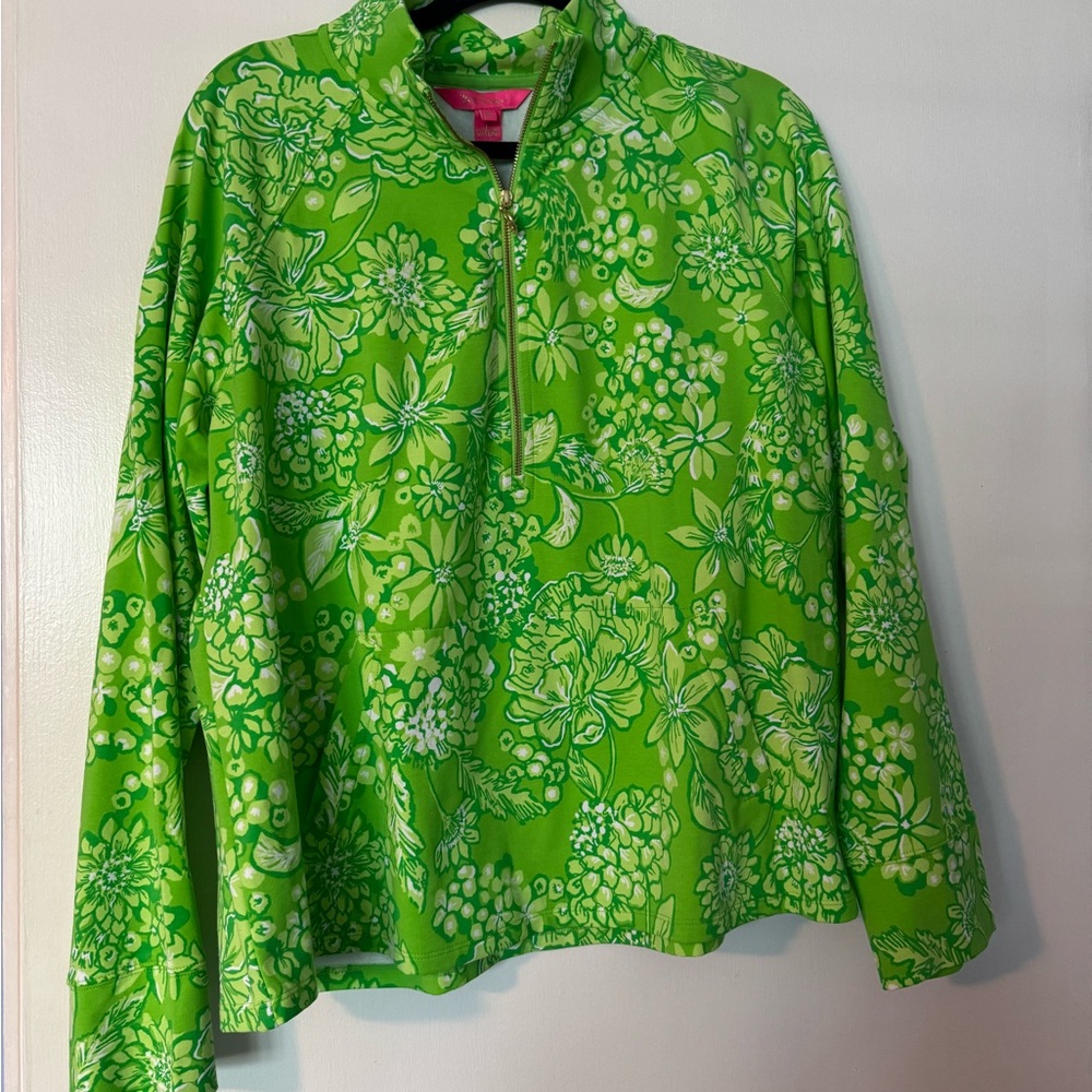 Lilly Pulitzer Melena Quarter zip in Limeade NWT